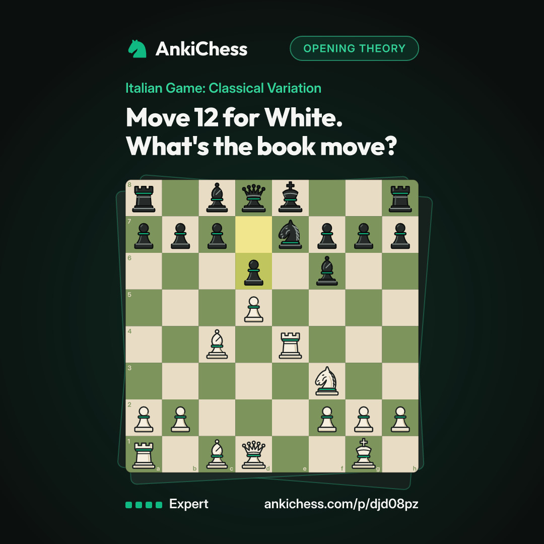 Move 12 for White. What's the book move?